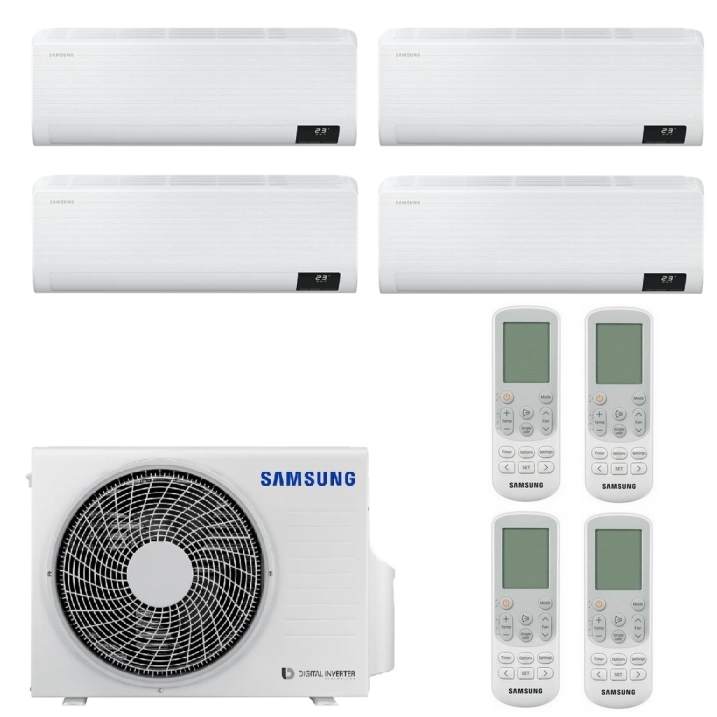 Samsung Wind-Free Comfort MultiSplit  Wandgeräte 4x AR09TXFCAWKN + AJ080TXJ4KG | 4x 2,5 kW - Weiß